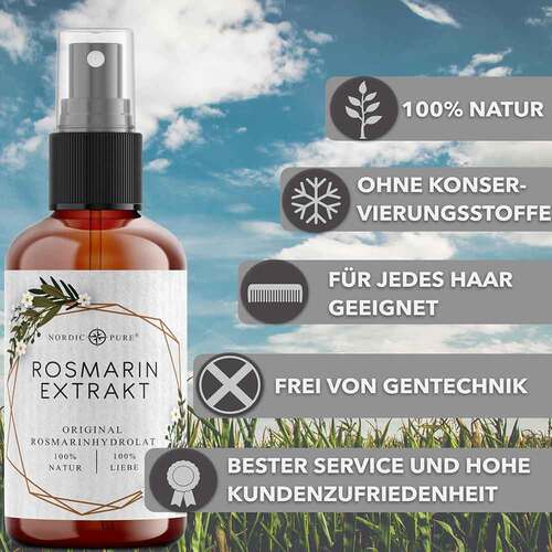 Rosmarinextrakt f&uuml;r Haare &amp; Kopfhaut Nordic Pure Spray - 5