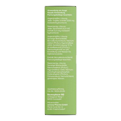 Azelastin axicur Kombi-Pack.0,5mg / ml AT + 1mg / ml NS - 3