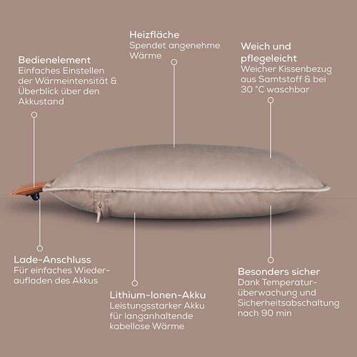 Beurer HK77 Heaty Akku-Heizkissen smokey-taupe - 5