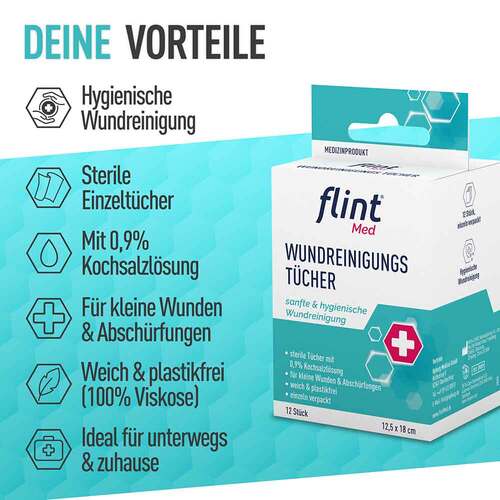 Flint Med Wundreinigungst&uuml;cher steril 12,5x18 cm - 3