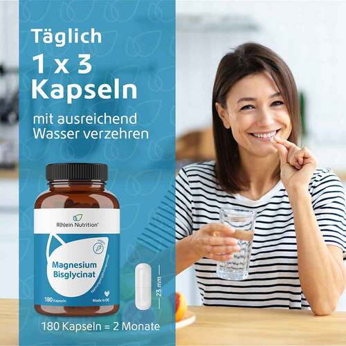 Magnesium Bisglycinat hochdosiert vegan Kapseln - 4